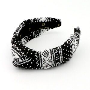 143. The Brooke Shade Winter Black FairIsle Sweater High-Knot Headband